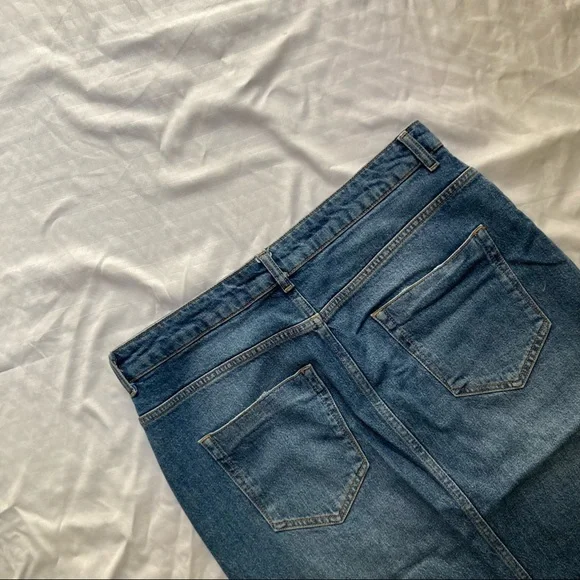 Zara Denim Skirt with 3 Slits - Picture 4 of 10